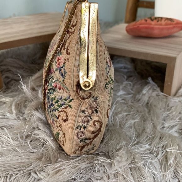 Vintage 1930's Jolles Made In Austria Floral Tapestry Evening Bag And Coin Purse - Picture 7 of 16